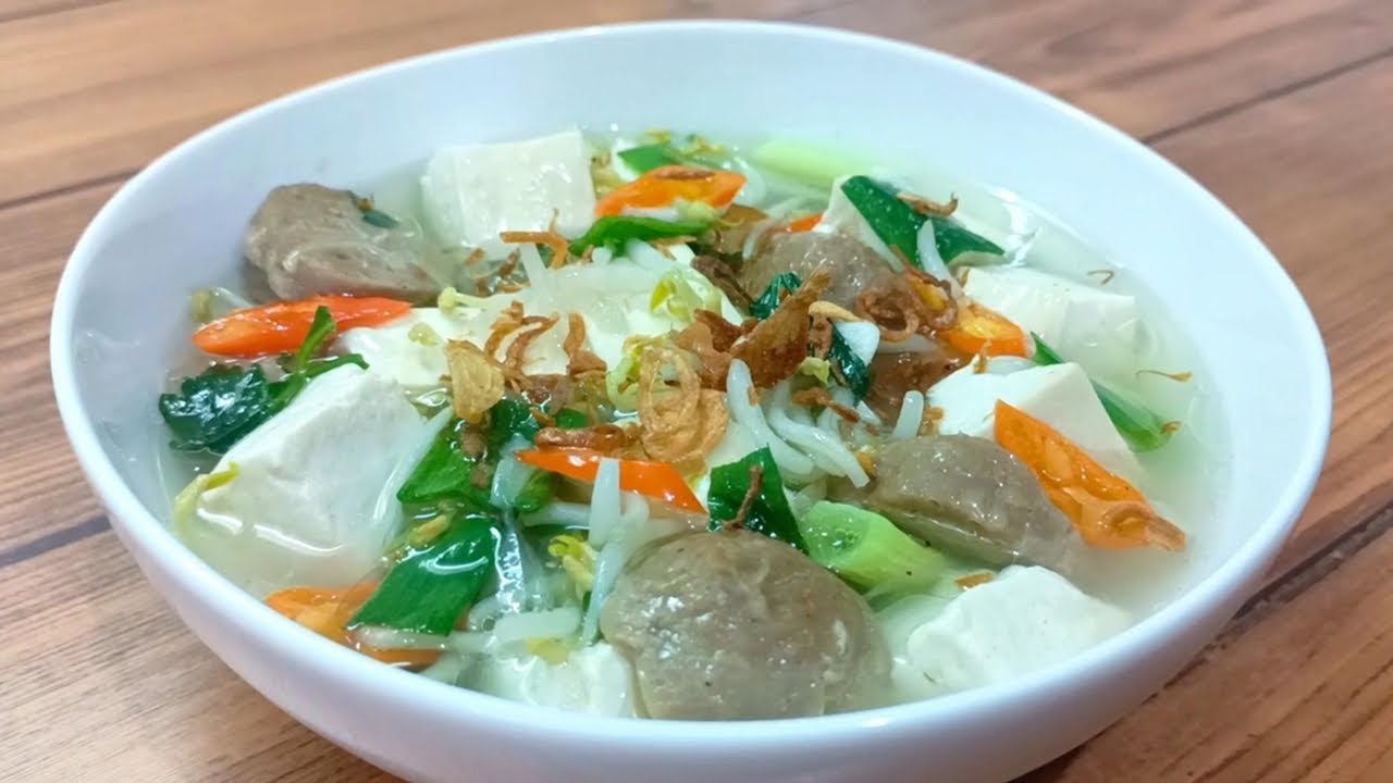 MENU SEHAT ANTI KOLESTEROL, SAYUR SOP TAHU TAUGE BAKSO, SEGER BANGET.