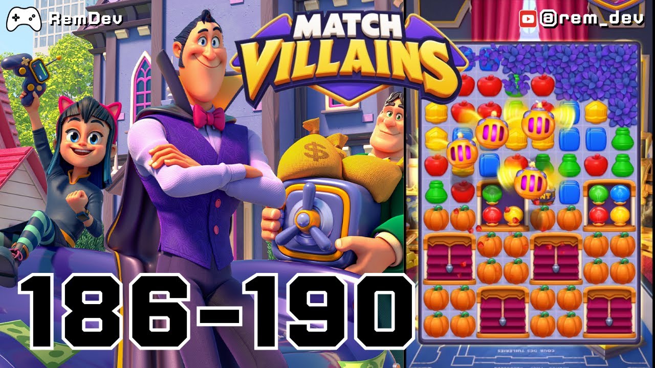 Match Villains Levels 186–190 | Countdown to the Biggest Heist