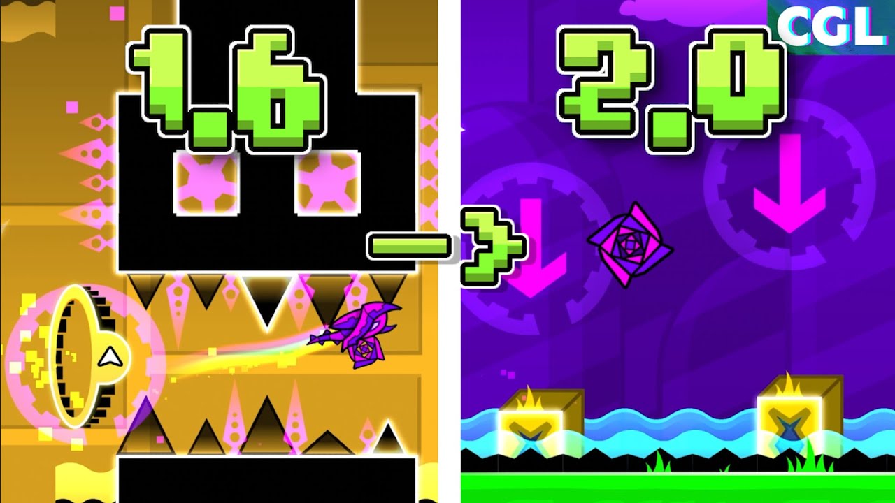 Geometry Dash Update Retrospectives (1.6 ➡️ 2.0) | Colours Gaming Compilation