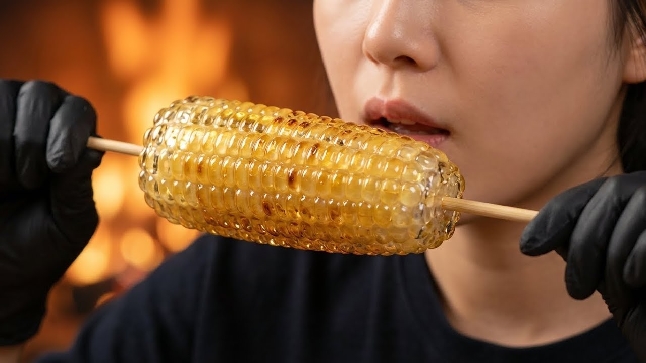 Making Glass Corn at Campfire 🌽🔥 | Satisfying ASMR Crunch