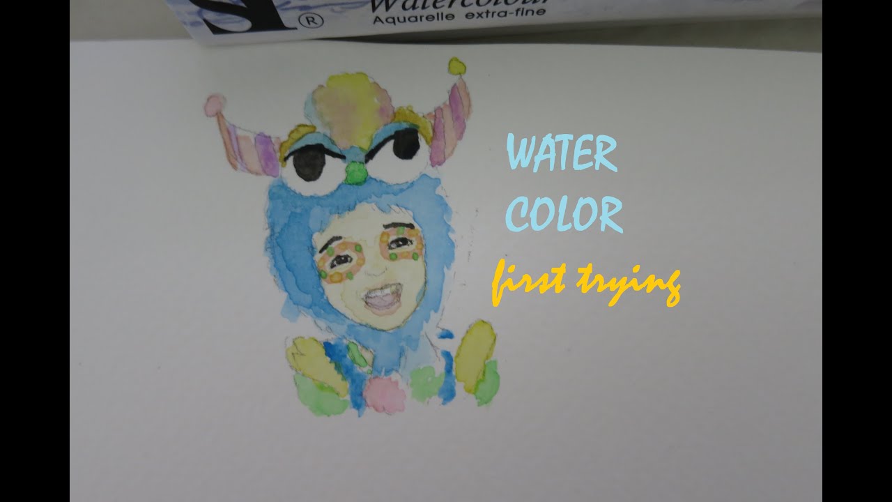 My first watercolor painting - YouTube