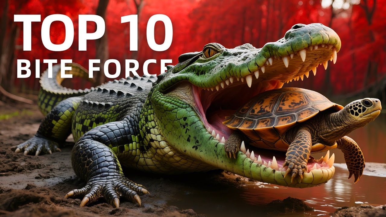 Top 10 Animals With the Strongest Bite Force (Tiger, Crocodile, Shark)