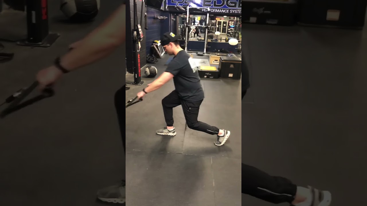Split Stance Double Arm Cable Row