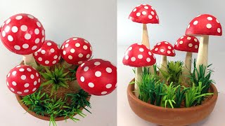 How to make Mushroom l craft tutorial l DIY Egg shell craft