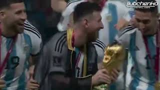 Argentina vs France 2022 - Lionel Messi World Cup TROPHY CELEBRATIONS