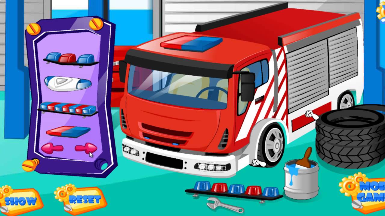Мыть пожарную машину игра Мыть пожарную машину игра