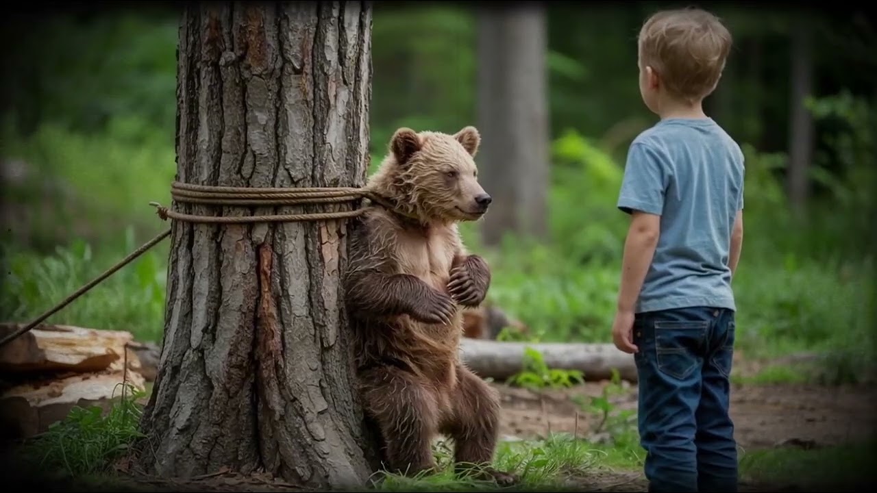 Parents Hung This Cute Bear Cub on the Tree—What This Human Boy Did Was Shocking   Cheesy Stories 10