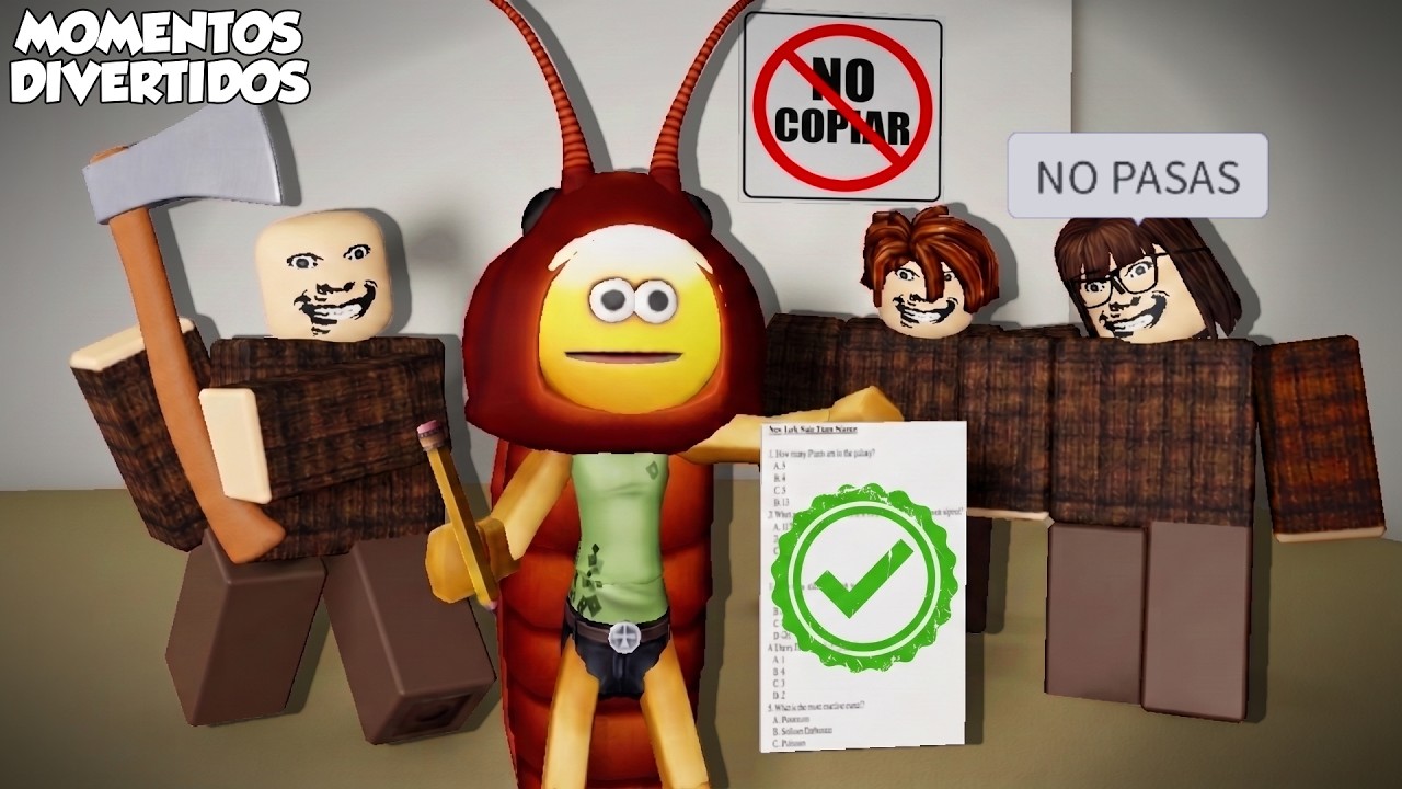 HICE TRAMPA EN EL EXAMEN (momentos divertidos) (roblox)
