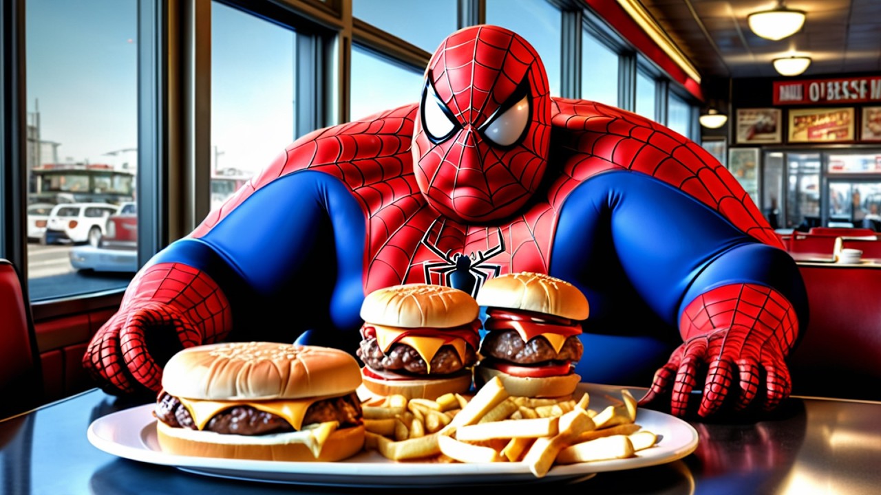 FAT Spider-Man's Burger Binge! Superhero Crisis 