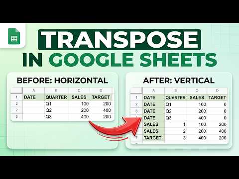 How to Transpose in Google Sheets (Switch Rows & Columns Fast)