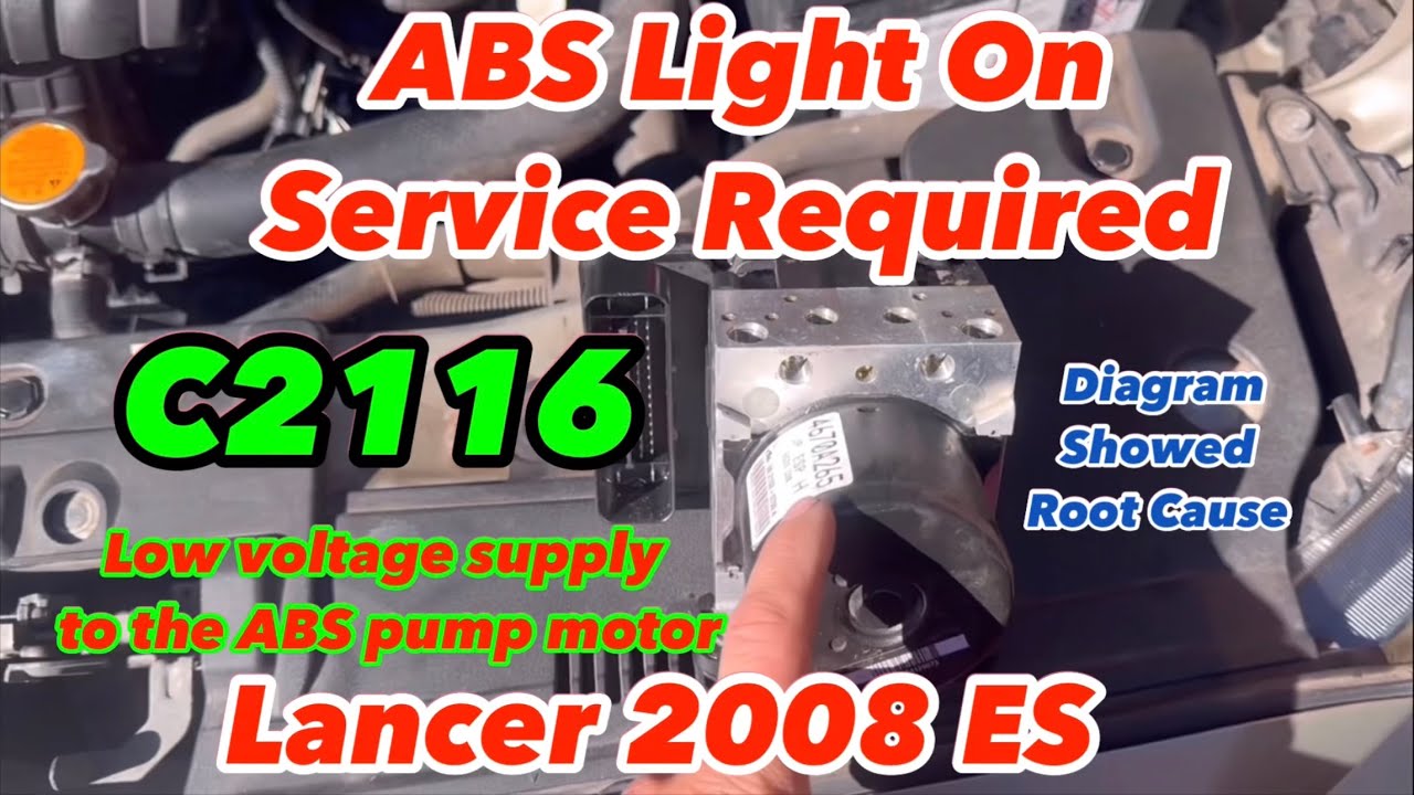 C2116 | ABS | DISCOVERED THE ISSUE | ANTI-LOCK BRAKE SYSTEM | LANCER ABS SERVICE REQUIRED