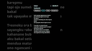 Sabar  Sadewok fyp lagujawa liriklagujawa jawaviral laguviral