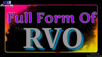 Full Form of RVO | RVO full form | RVO means | RVO Stands for | RVO का फुल फॉर्म | What is RVO | #M1