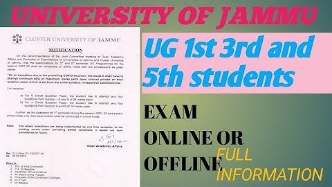 exam notification ll 1st 3rd 5th sem student ll online or offline exam ll jammu University