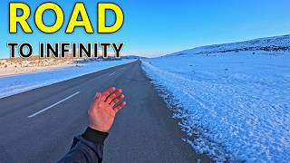 POV: Walking Alone Through Snowy Mountains on a Road to Infinity | Winter Ambience 4K