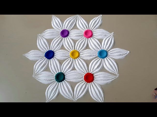 Rangoli Designs With Flowers And Having Traditional Themes Reusable