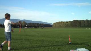 Orange Estes Wizard Model Rocket - Flight 1