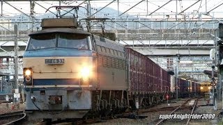 JR貨物 EF66 33号機+コキ20B 貨物列車2073レ 広島→横川 2013.11