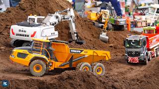 Heavy Machinery in Miniature! RC Liebherr & Volvo Digging Deep! 🚜💥
