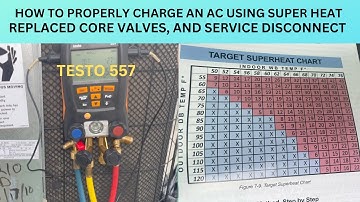 HOW TO PROPERLY CHARGE AN AC USING SUPERHEAT. REPLACED CORE VALVES AND SERVICE DISCONNECT. TESTO 557
