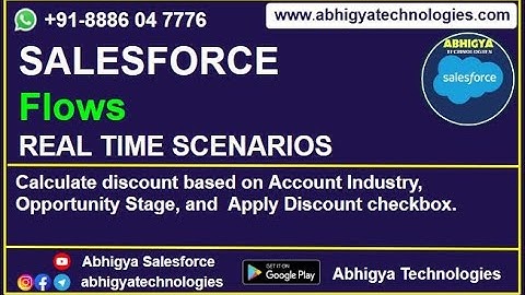 Flow-Real-Time Scenarios:3 Calculate discount based on Account Industry, Stage, Apply Discount.