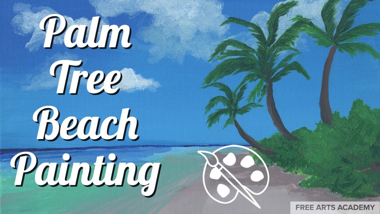 Palm Tree Beach Painting Tutorial for Beginners