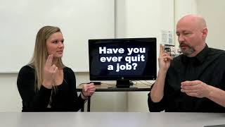 Employment / Interviewing and related concepts (American Sign Language) (ASL)