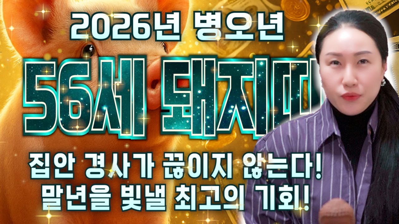 [2026년 1971년생 56세 돼지띠운세] 71년생 돼지띠분들은 말년을 책임질 금전과 귀인 들어옵니다! 71년생 돼지띠의 운명과 신년운세 / 2026년 병오년 56세 돼지띠운세