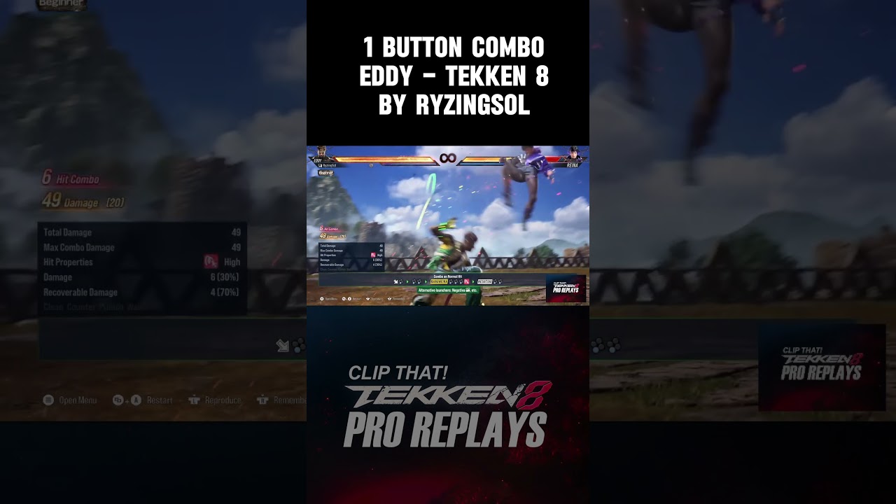 1 button combo Eddy , Easiest Combo in Tekken 8 in the History performed by  RyzingSol