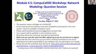 Famous CC3D Workshop Module 4.5: Question and Answer Session for Day 4 August 5th 2021 Net Worth