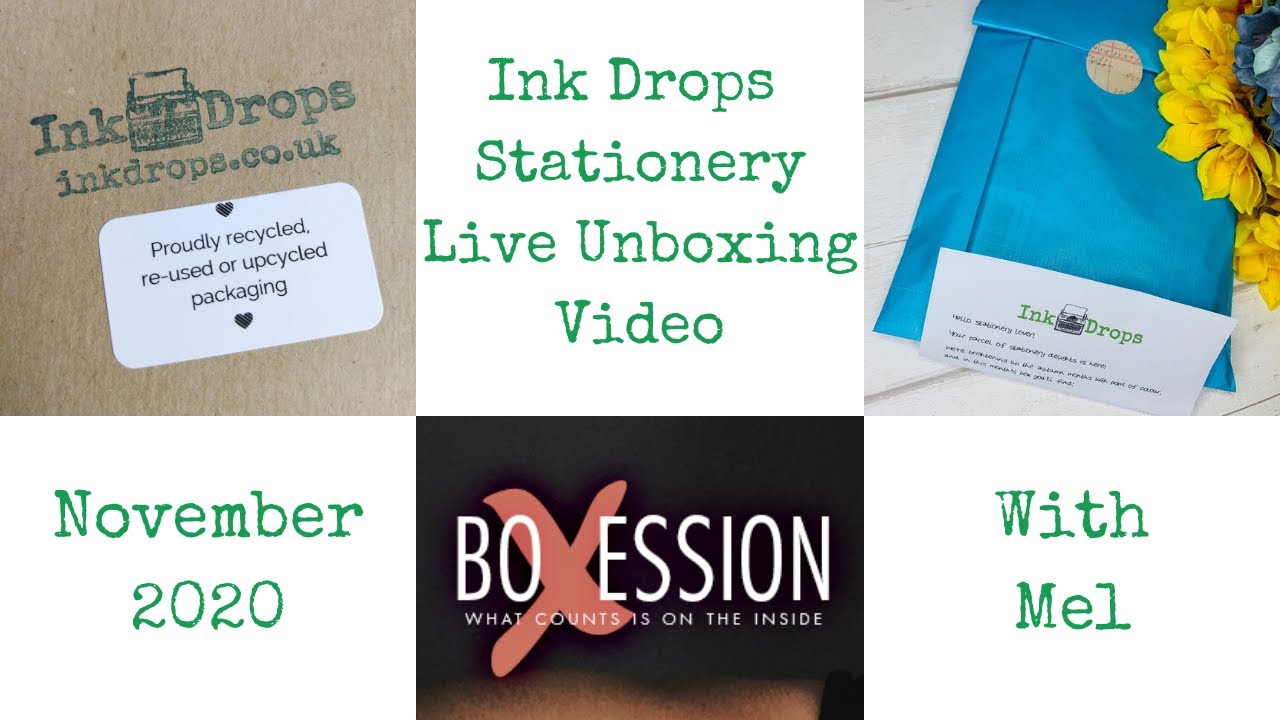 Ink Drops Stationery Live Unboxing November 2020 by Mel for BoXession