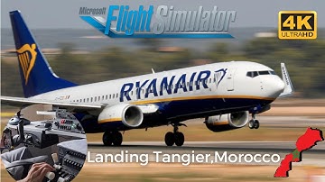 Realistic MSFS Experience | Real World RYR OPS | PMDG 737 800 | Approach / Landing Tanger