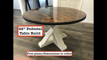 Pedestal Dining Table Build (Free plans in video & description)