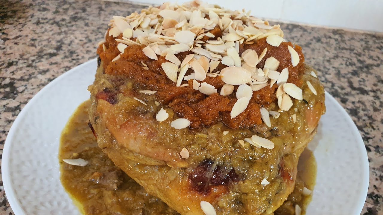 طاجين الدجاج بالقرعة الحمرة معسلة مذاق راءع على الطريقة الفاسية