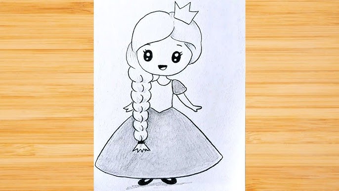 Cómo dibujar una hermosa Princesa / Dibujos a lápiz paso a paso para  principiantes - thptnganamst.edu.vn
