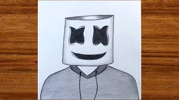 Easy pencil drawing | How to draw Marshmello drawing step by step | Dj Marshmello drawing Tutorial