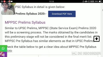 mppsc syllabus 2020