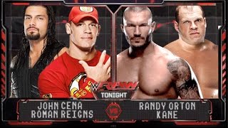 Wwe raw 9/15/14 - john cena & roman reigns vs randy orton kane full
match hd plot: or...