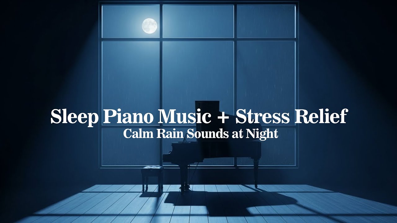 Sleep Piano Music + Stress Relief – Calm Rain Sounds at Night