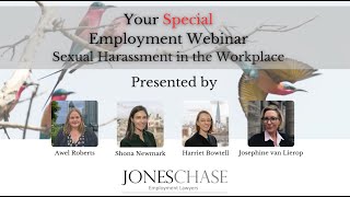 Jones Chase Special Webinar - Sexual Harassment in the Workplace - Thursday, 21st November 2024
