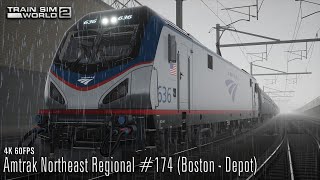 Amtrak Northeast Regional #174 (Boston - Depot) - Boston Sprinter - ACS-64 - Train Sim World 2