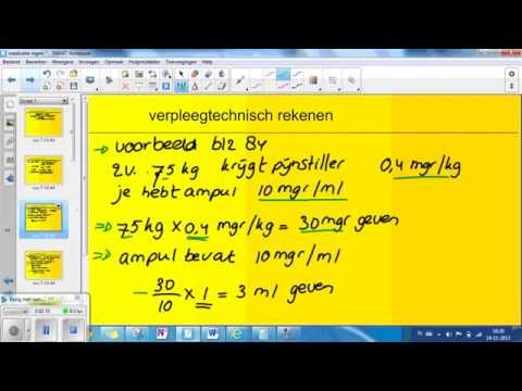 verpleegtechnisch rekenen medicatie mg ml - youtube