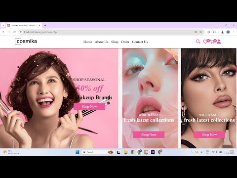 1.full stack makeup Shop Website using HTML CSS JS PHP MySQL full site part one