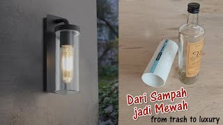 DIY Lampu Dinding Sederhana, lampu modern Modern dari Pipa PVC dan Botol Kaca Bekas