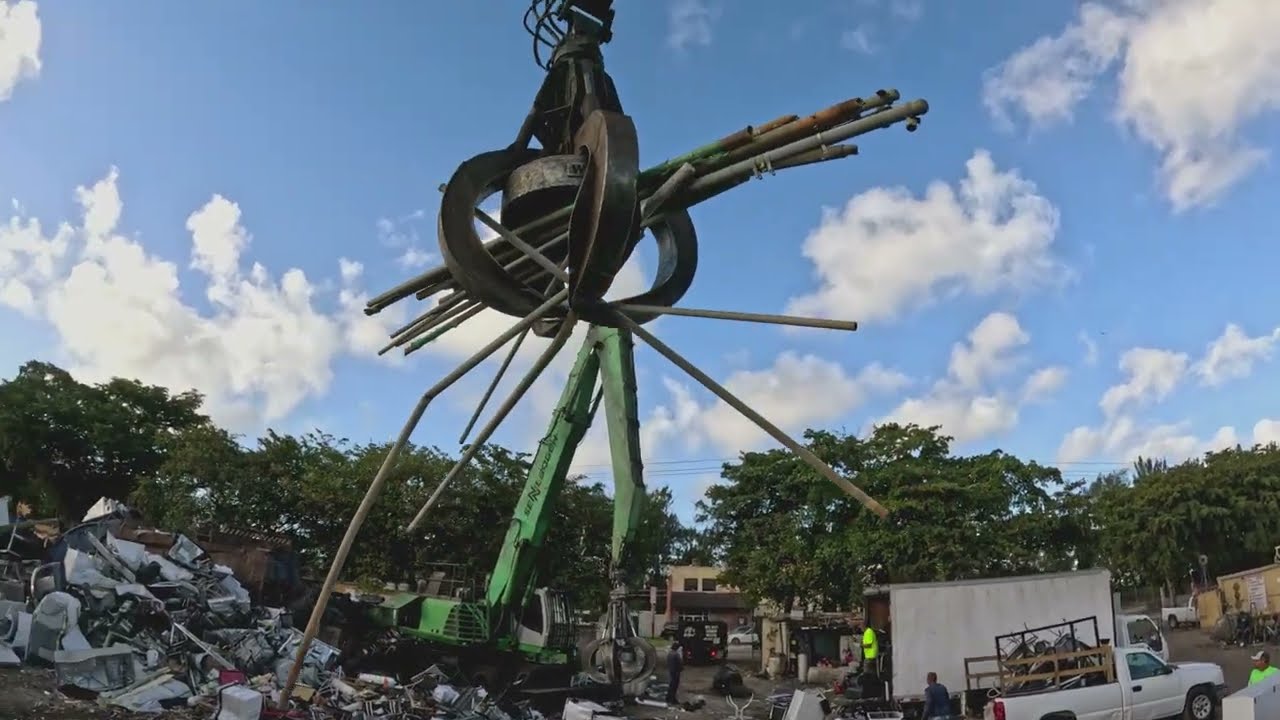 this is how metal is recycled in a miami scrap yard.
