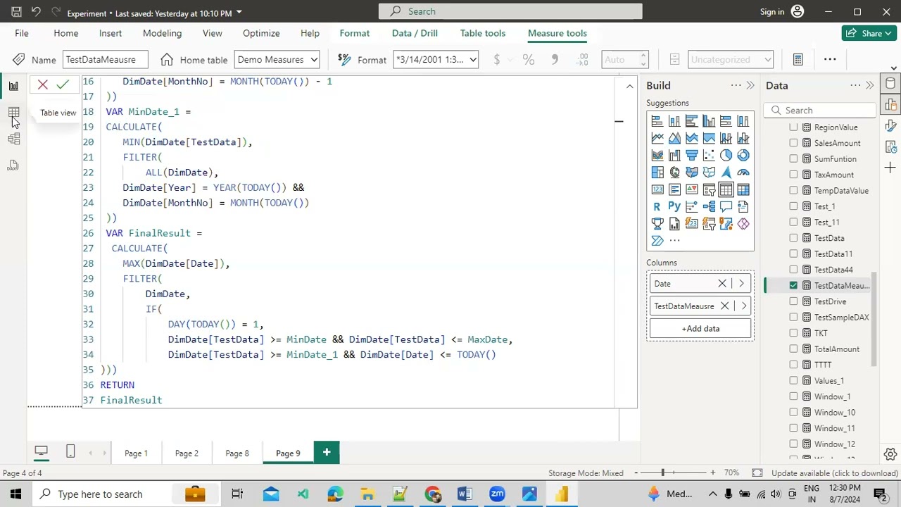 How to display the data based on Selection using DAX in Power BI Desktop