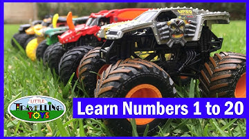 Learn Numbers 1 to 20 with Monster Trucks | Educational Video For Kids | Little Travelling Toys
