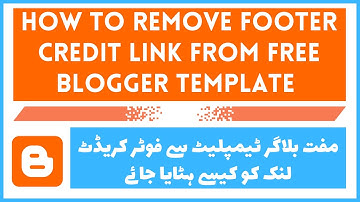 Remove Footer Credit Link from Free Blogger Template | Footer Credit Remove Blogger