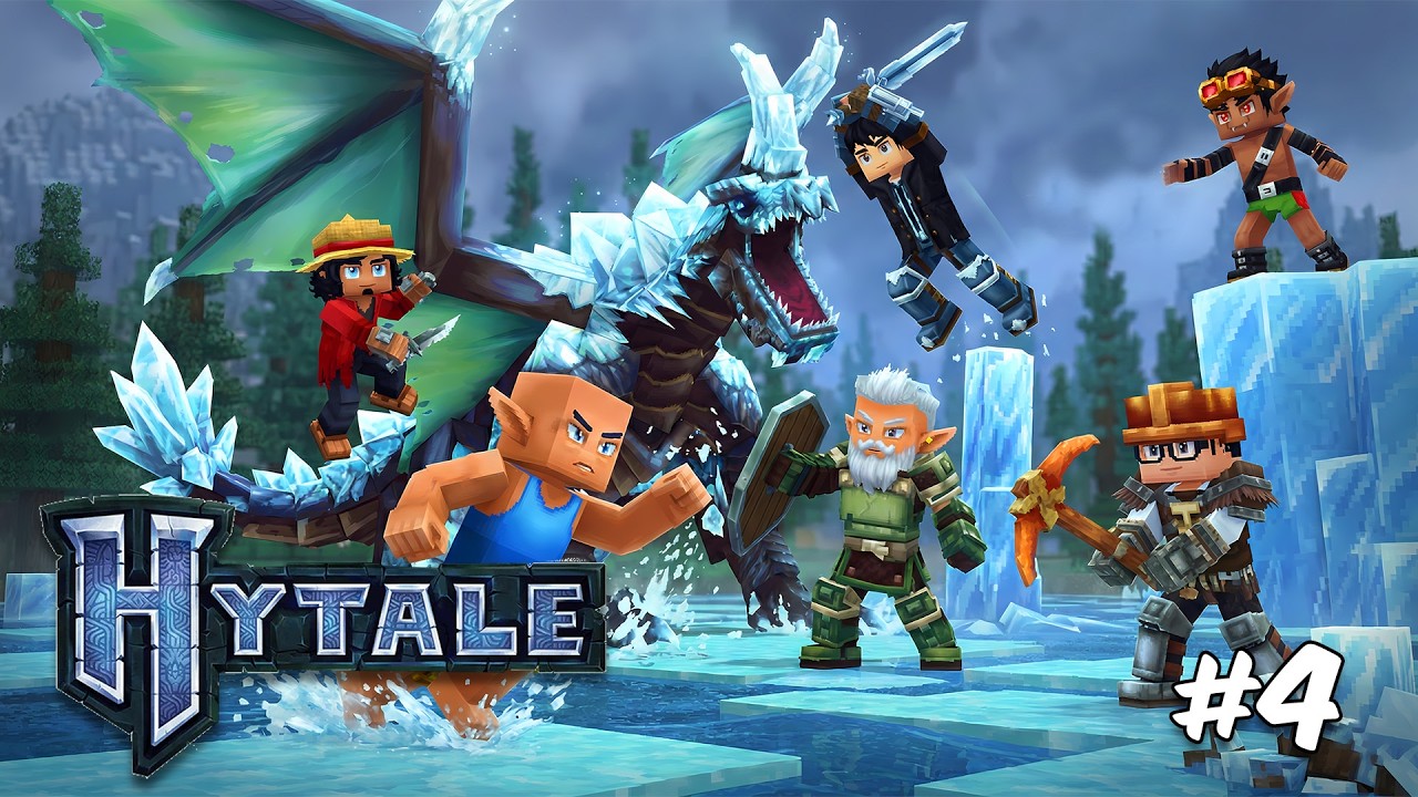ICE DRAGONS & NEW VILLAGE MEMBER! - PEENOISE PLAY HYTALE #4