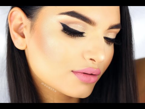 girly & glamorous | gold eyes & pink lips makeup tutorial - meuwsha  @meuwsha7160